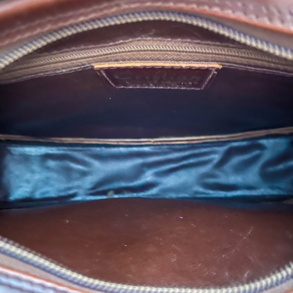 Cristian Vintage Made in Italy Genuine Leather OVAL Crossbody in Mahogany - Picture 5 of 7